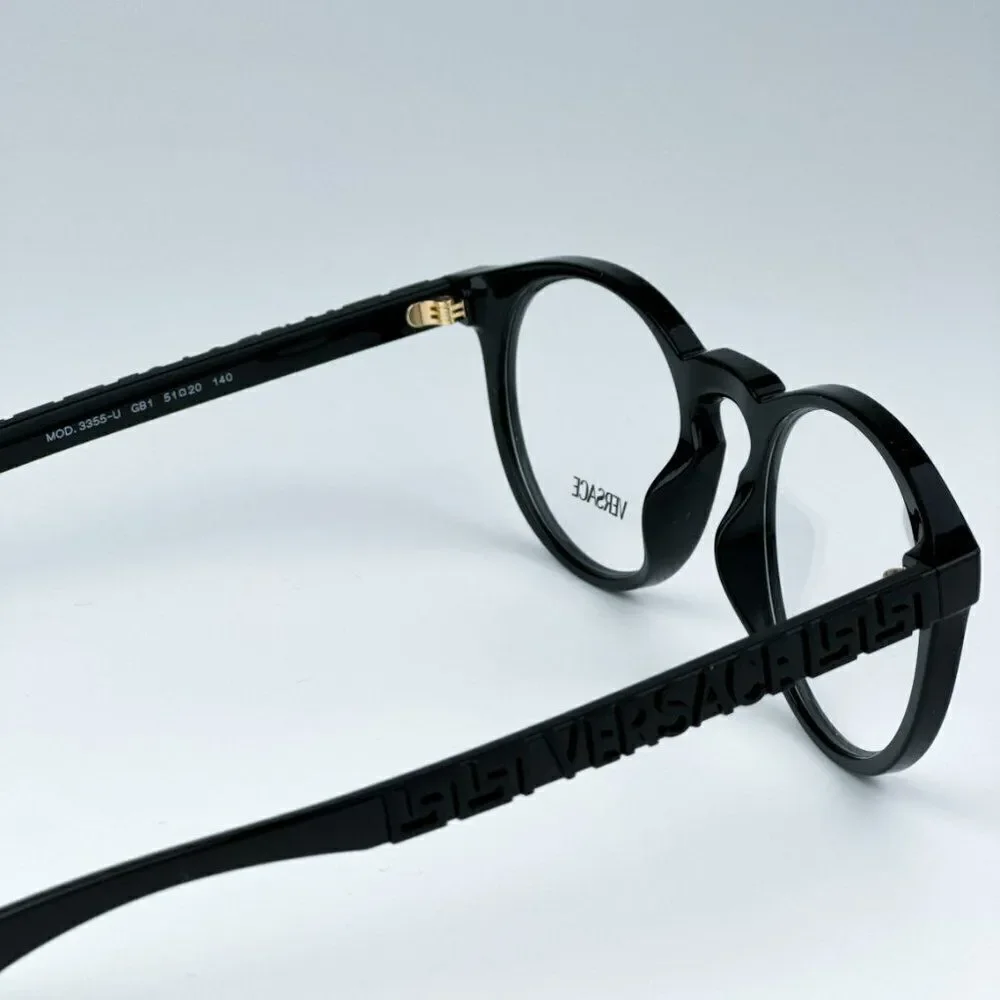 NEW Versace VE3355U GB1 Black Oval Unisex Eyeglasses VE 3355U